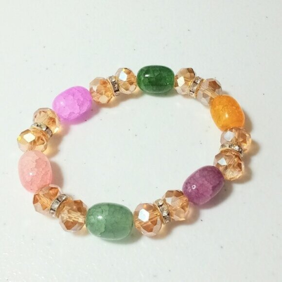 Rapunzel Princess Disney Multicolored Beaded Stretch Bracelet New - Picture 1 of 3